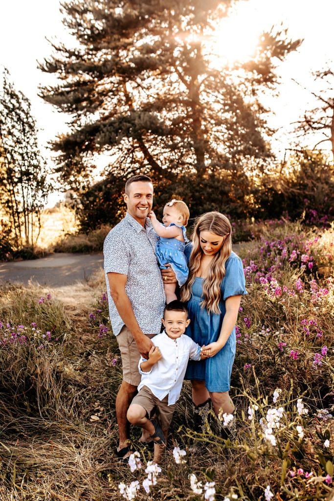 family in Seattle Wildflowers
